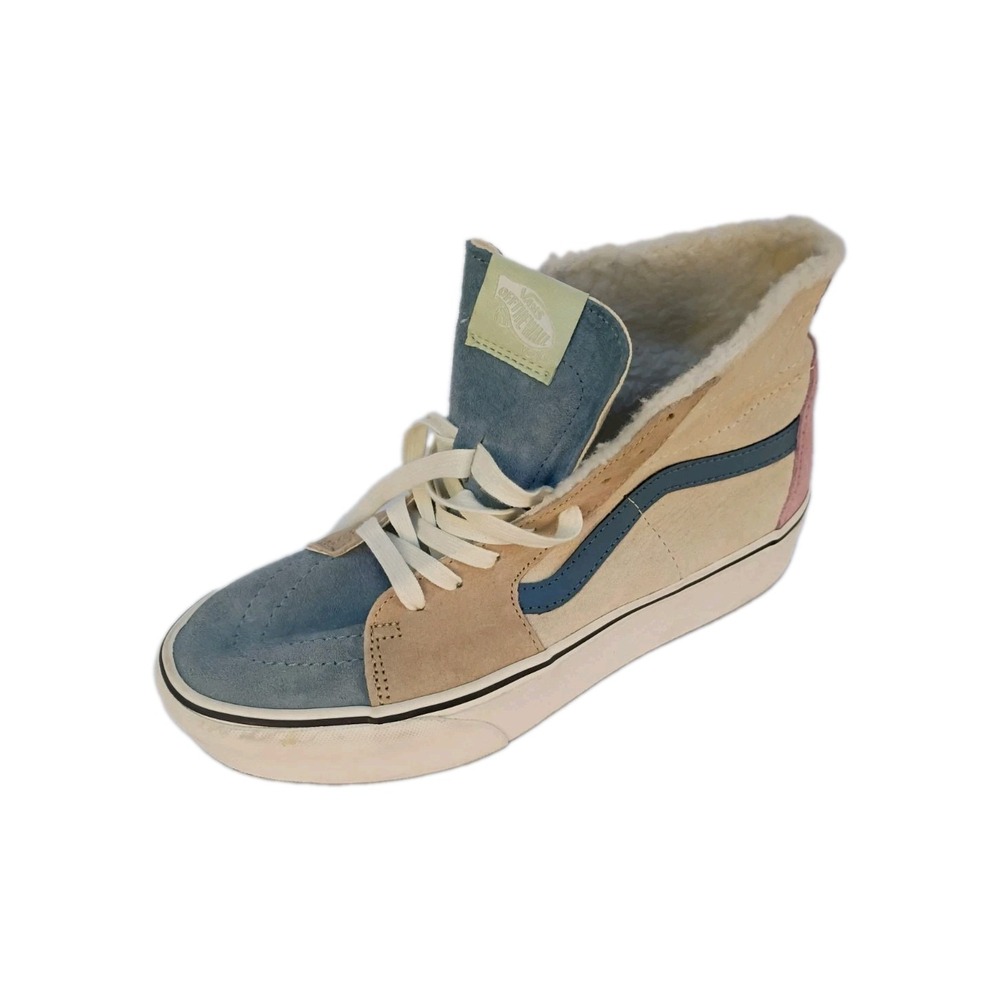 Vans Sk8 Hi Tapered Women's Size 8.5 Shoes Suede/Sherpa Multi Color Platform
